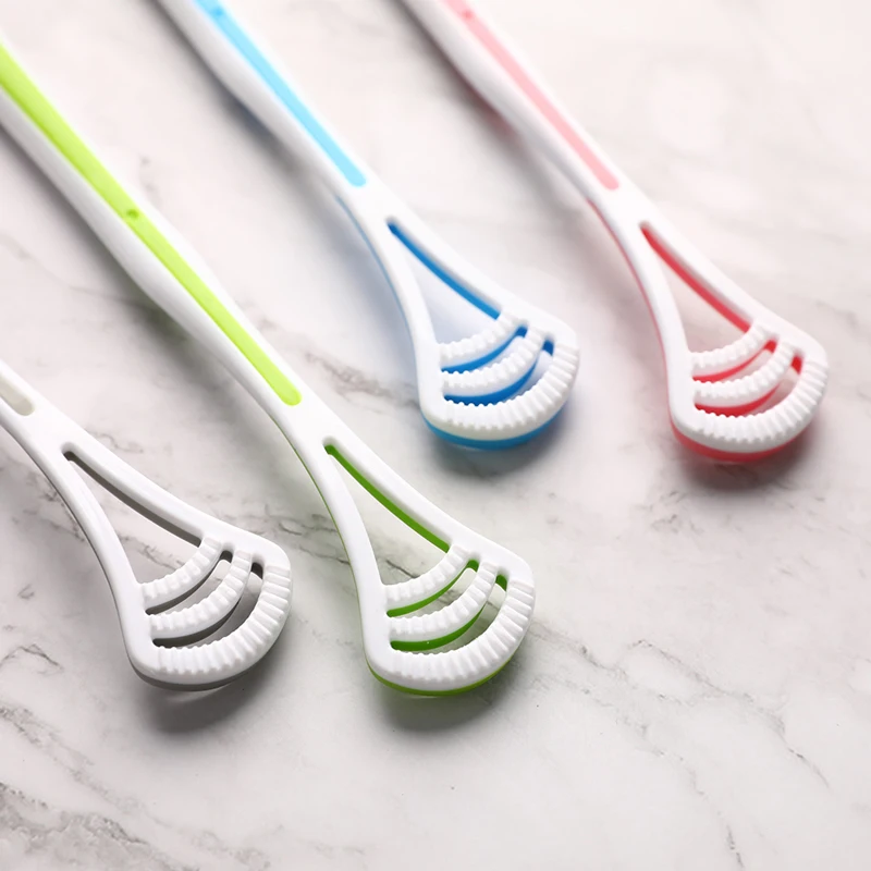 1PC Portable Plastic Tongue Scraper Care Keep Fresh Breath Maker Cleaning Manual Toothbrush for Effectively Clean Tongue Germs