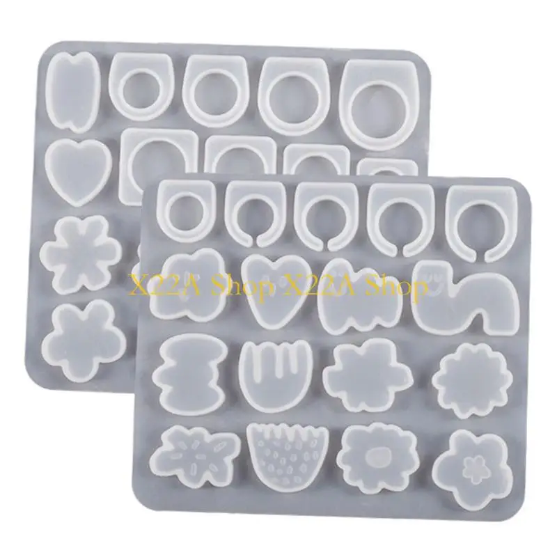 Unique Irregular Flower Silicone Ring Molds Different Sizes Ring Jewelry Mold Easy Use