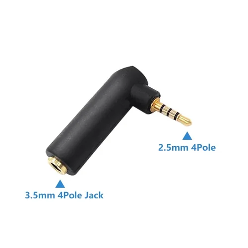 Imagen 2 del producto Conector chapado en oro Conector 3,5 Derecho Adaptador de ángulo macho a hembra de 90 grados Enchufe de conversión de audio estéreo en forma de L de 3 polos y 4 polos