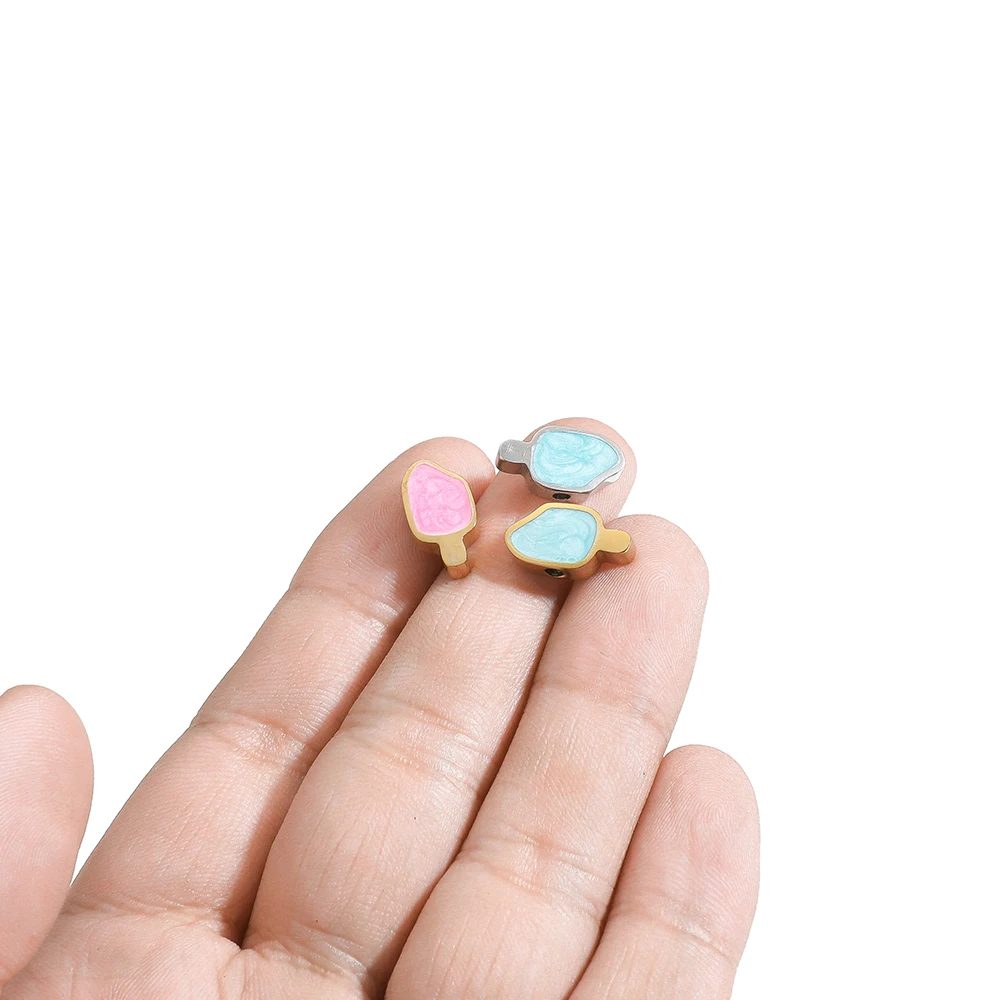 5pcs Stainless Steel Enamel Fish Shape Beads Spacer Bead for DIY Cute Bracelet Necklace Charms Making Jewelry Findings Wholesale