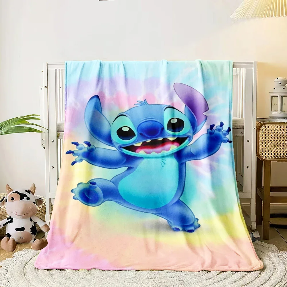 

MINISO Stitch Cartoon HD Print Blanket.Oversized Soft Warm Flannel All-season Blanket.Use Sofas,Picnic,office,Camping Blankets