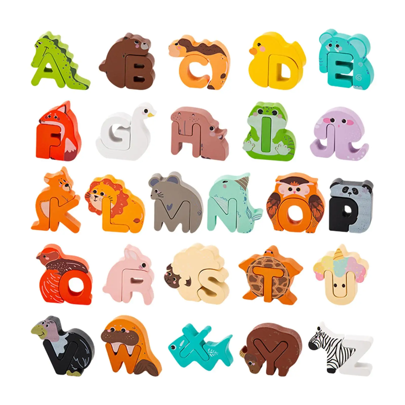 Blocks Toys Building Blocks Matching Game Cute Animal Puzzle for Boy Girls