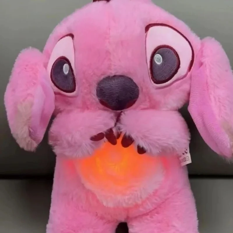 Stitch Kawaii peluche poupée bébé compagnon de couchage son apaisant Musical Kawaii avec airbag et poupée légère respiration cadeaux jouets
