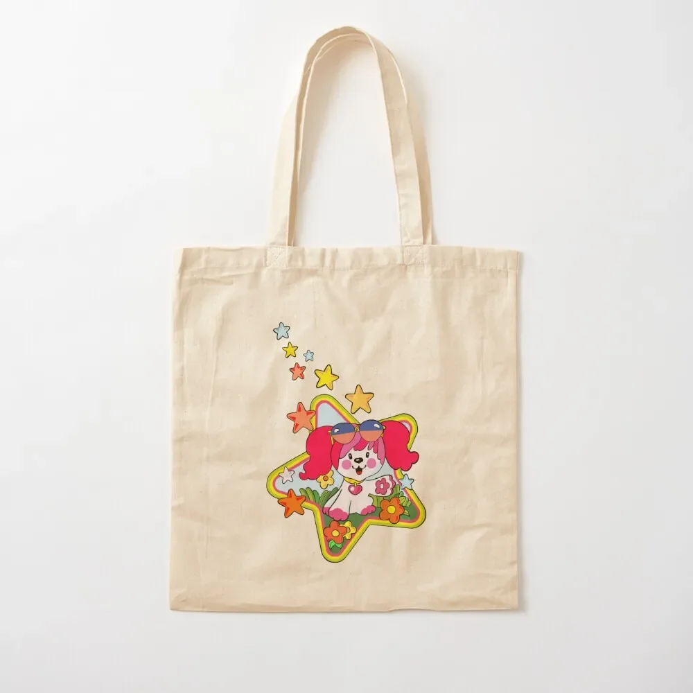 

Poochie - Retro 80s Pink Dog Tote Bag tote university handbag canvas bags woman