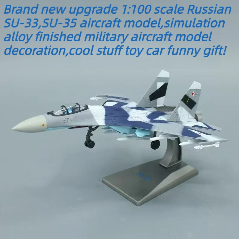 

Cool Stuff Toy Car Funny Gift-1:100 Scale Alloy Russian SU-33,SU-35 Military Aircraft Model,Collection Ornaments,Toys for Kids