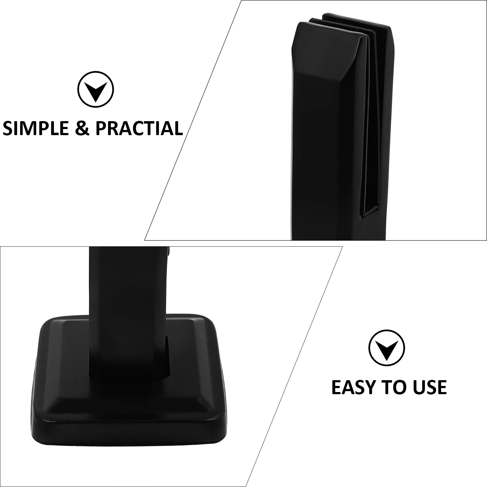 

Support Stainless Steel Glass Clip Useful Swimming Pool Universal Black Sturdy Clamp