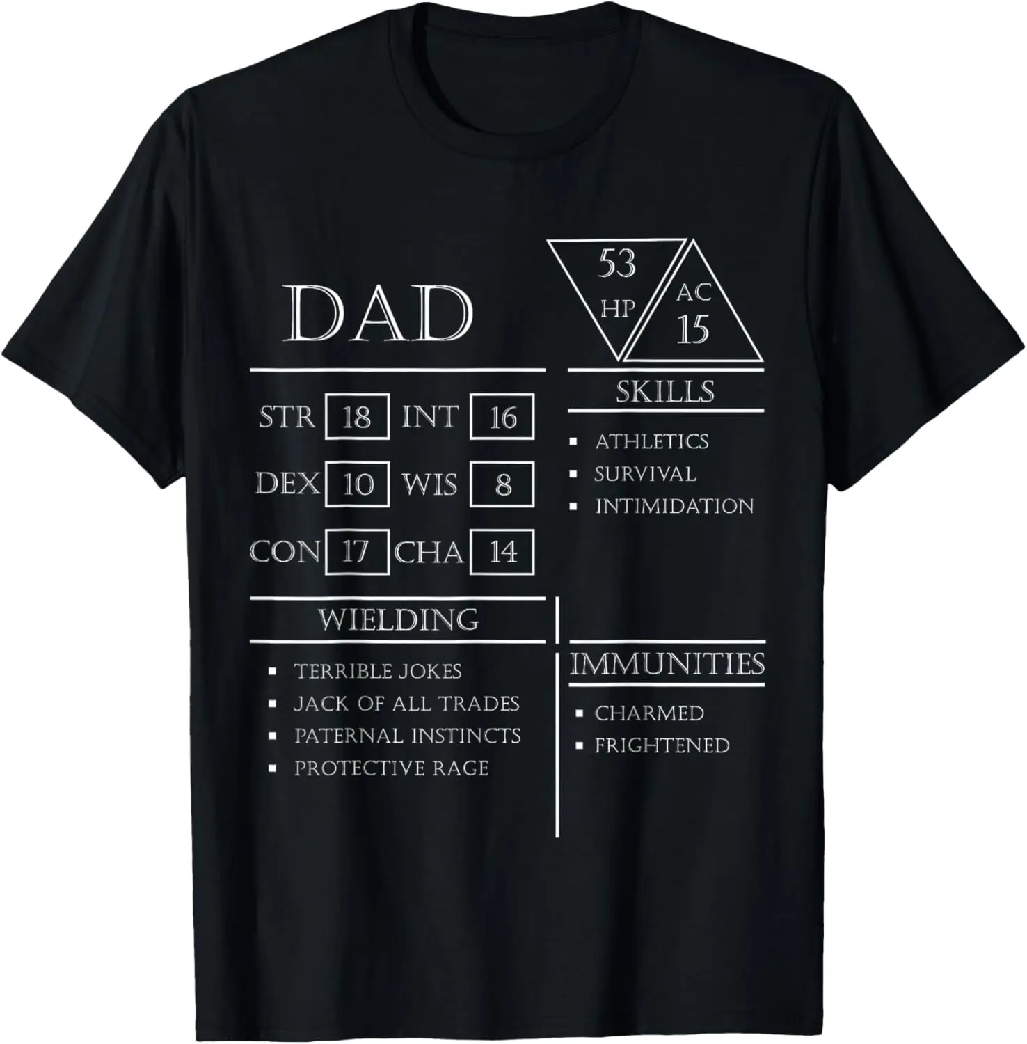 Rollenspiel Würfel Gamer Dragon Dad Stat Skills Wielding T-Shirt Grafik T-Shirts Streetwear Kurzarm T-Shirt Camisas Streetwear