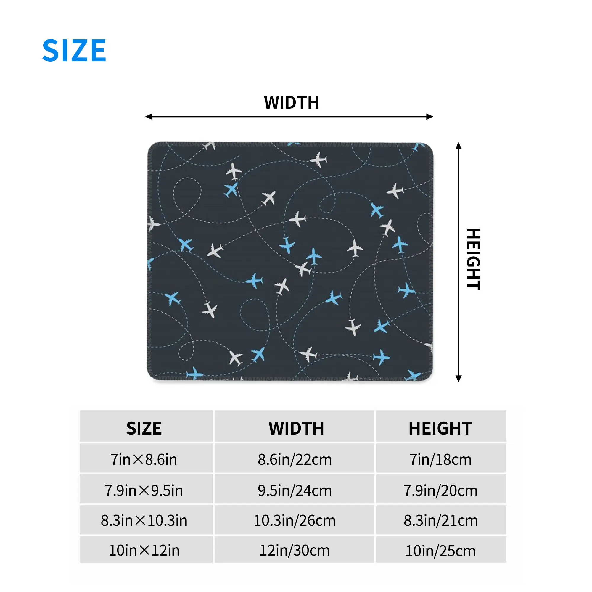 Airplane Flight Routes Captain Aviator Pilot Mouse Pad Computer Keyboard Mouse Mat Gamer PC Laptop Desk Mat Office Table Mats