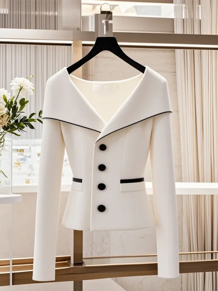 2025 Spring Autumn New Chic Casual Jacket Women's Outwear Fashion Slim High-End Long-Sleeved Single-Breasted Jackets