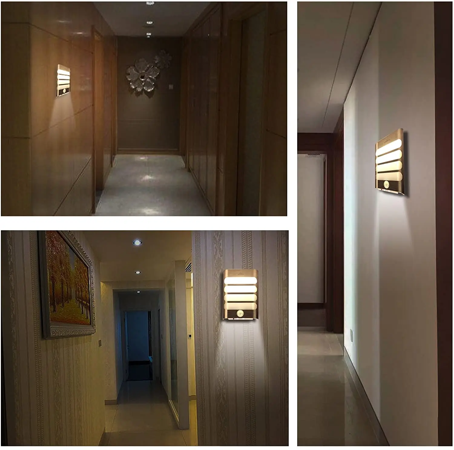 LED Intelligent Sensor Night Light  Battery or USB Charging Motion LED Wall Light for Stair,Kitchen,Bathroom,Laundry Lighting