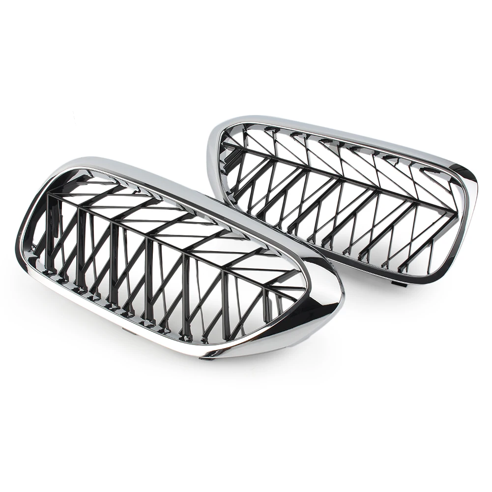 

Car Accessories Front Grille ABS Kidney Grill Cover Guards For BMW 5 Series G30 G31 G38 F90 M5 2018 2019 Chrome Black