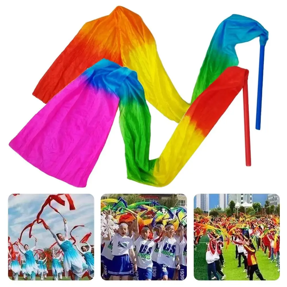 New Colorful Dancing Ribbons With Rod Silk Dance Ribbon Gymnastics Ribbon