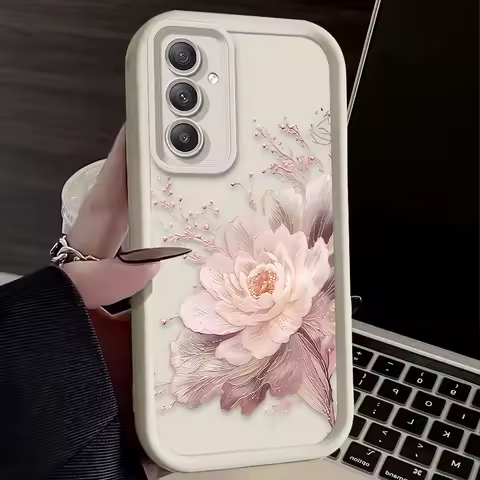 Beautiful Flower Phone Case For Samsung Galaxy S25 S22 S21 Ultra S24 S23 S20 FE Plus A15 A35 A55 A54 Shockproof Silicone Cover