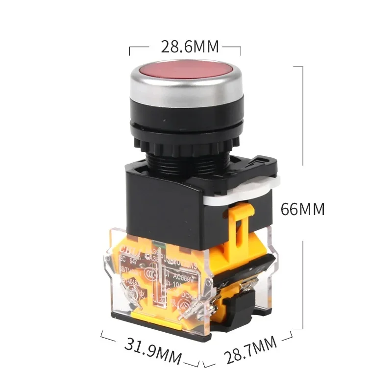 LA38 Momentary Push button switch Round 22mm Flat Click Switches Industrial equipment Electrical Equipment Supplies