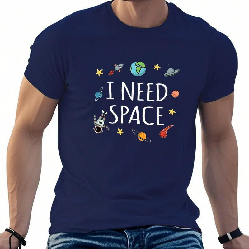 Camiseta «I Need Space» para hommes, humorística, Ciência de l'astronomia, impressão, en coton, Design, nouvelle collectio