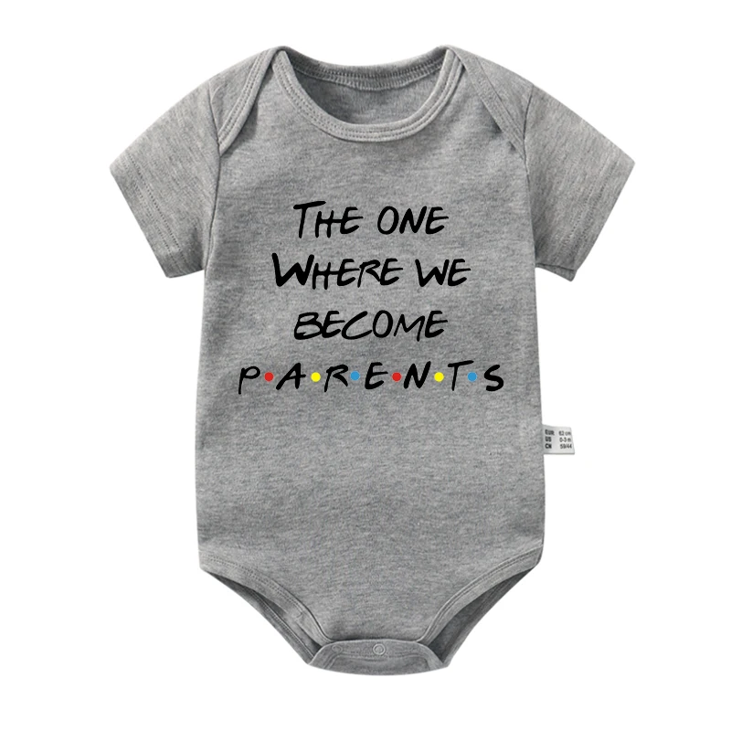 The One Where We Become Parents Baby Announcement Newborn Baby Bodysuits Cotton Short Sleeve Boys Girls Pregnancy Reveal Rompers