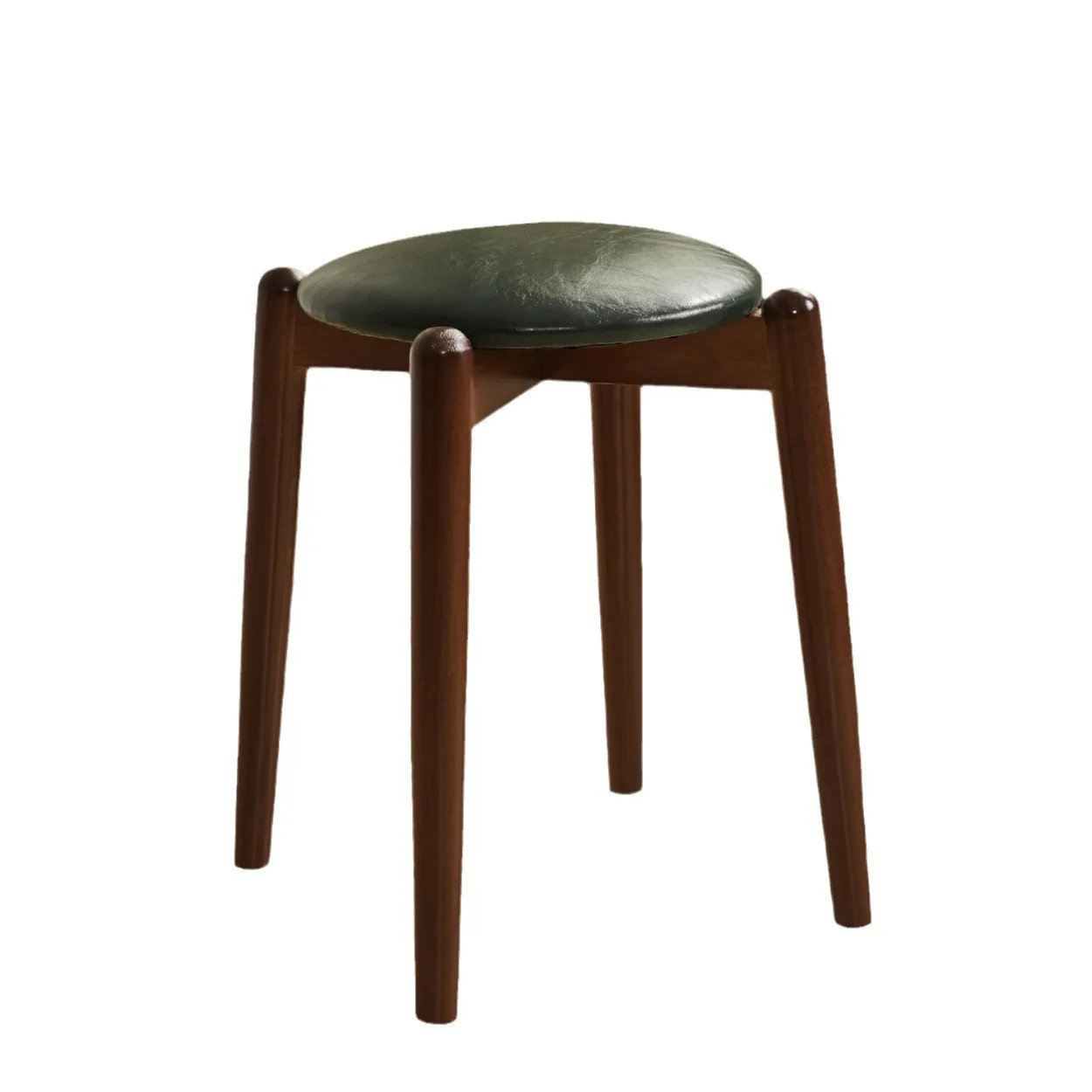 

Solid wood stool soft bag round stool household stackable modern simple small bench living room dining table stool