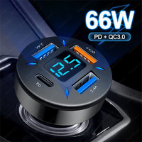 66W Car Charger PD Type C Fast Charging Car Phone Charger Adapter For iPhone 16 Xiaomi Samsung 4 Ports USB C Quick Charge In Car
