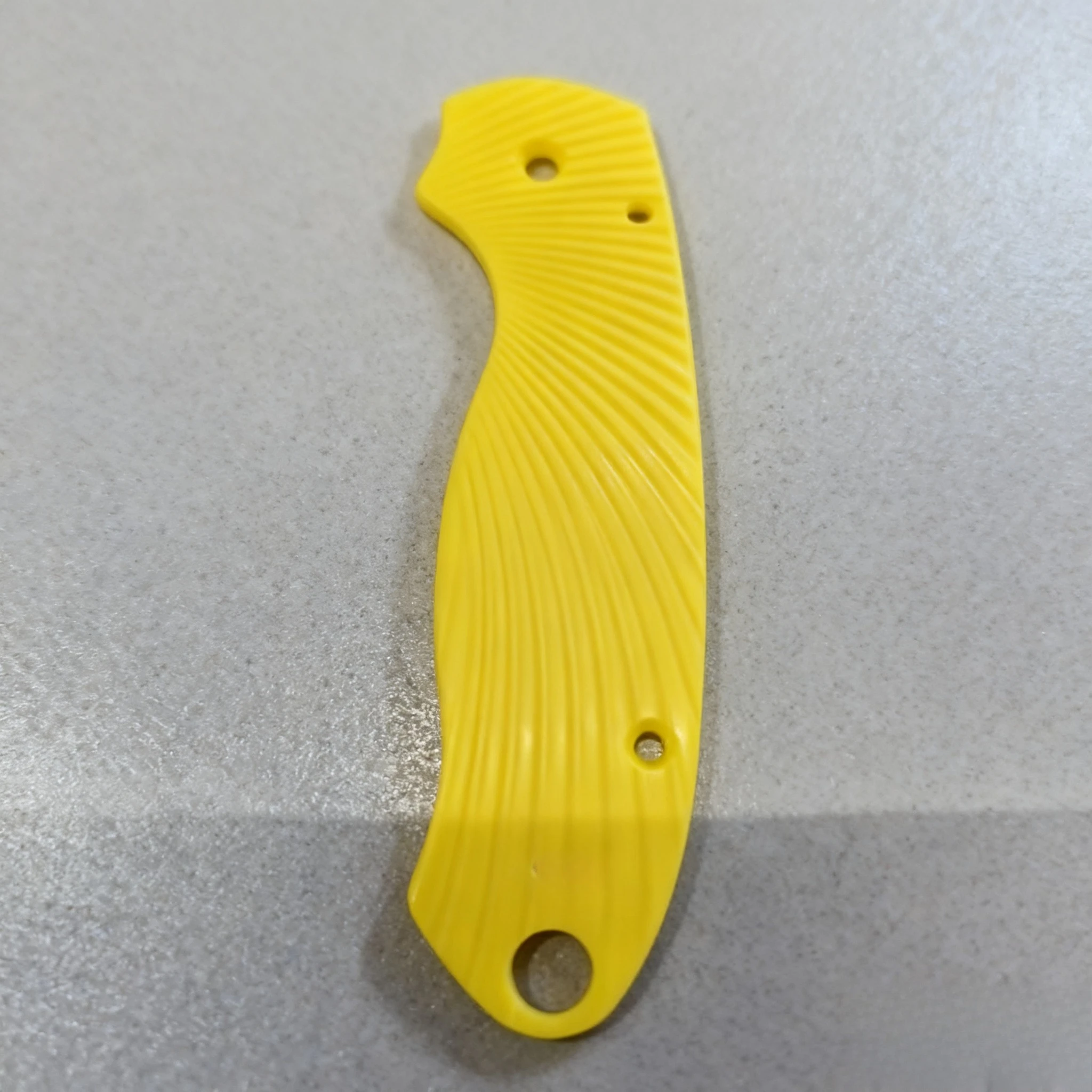 1 Pair Yellow Acrylic Scale Panels –Radial Texture –Upgrade Grips Compatible with Spyder-co Para 3 C223 – Personalize Your Knife