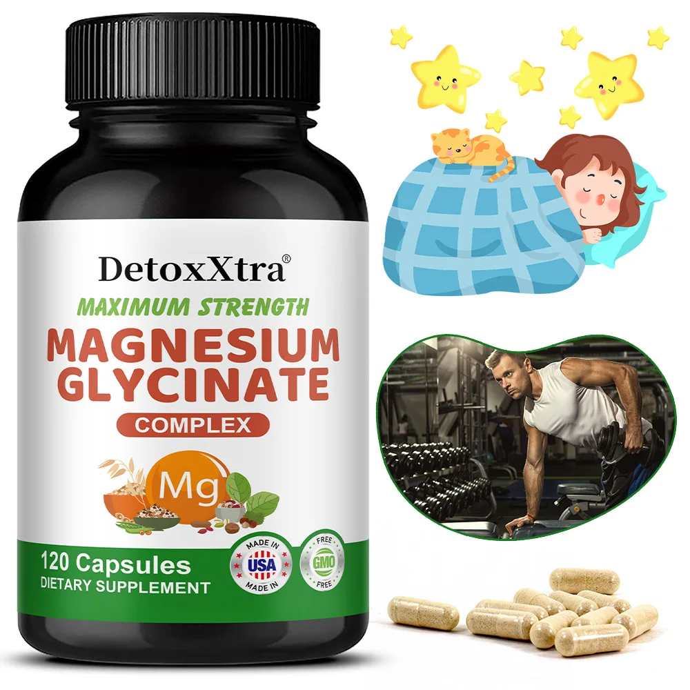 

Best Immune, Magnesium Glycinate - High Strength for Improved Sleep, Relaxation & Muscle Health, Stress Relief, Easy To Swallow