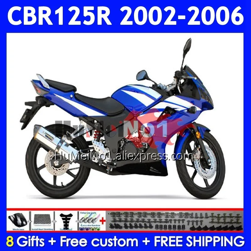 +Tank For HONDA CBR125R CBR-125R 02 03 2004 2005 2006 Blue white 12No.4 CBR125 CBR 125CC 125 125R 2002 2003 04 05 06 Fairing