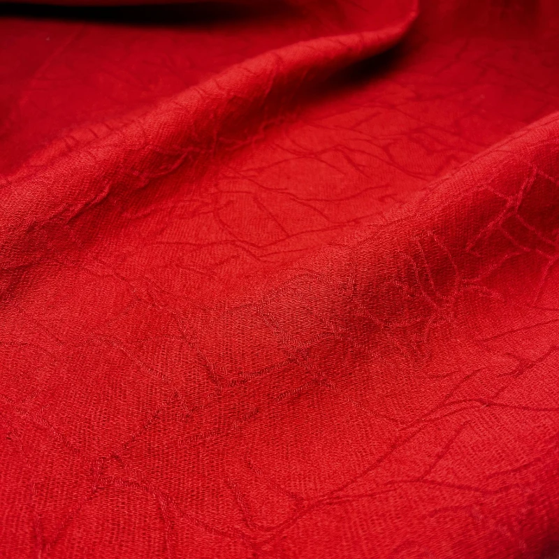 Yarn Woven Jacquard Fabric  for Diy Sewing Red Dress Jacket Clothing Fabrics Cotton Linen Material Cloth By Meter