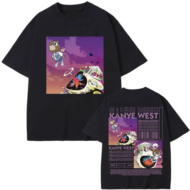 

Limited Rapper Kanye West Merch T-shirt Music Album Graduation Graphic T Shirts Men Women Fashion Hip Hop Short Sleeve T-shirts