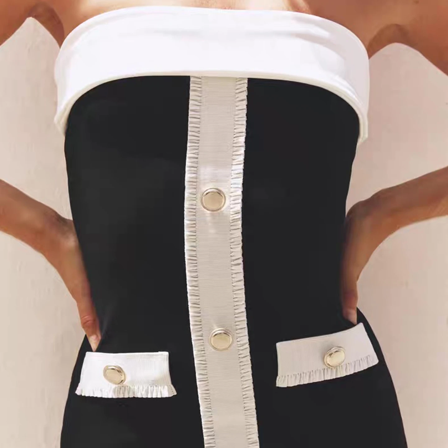 Ele a Elastic Strapl Dr Faionable Women's Sle خريف 2025 Z 558426 ملابس يومية للسيدات مواد أخرى