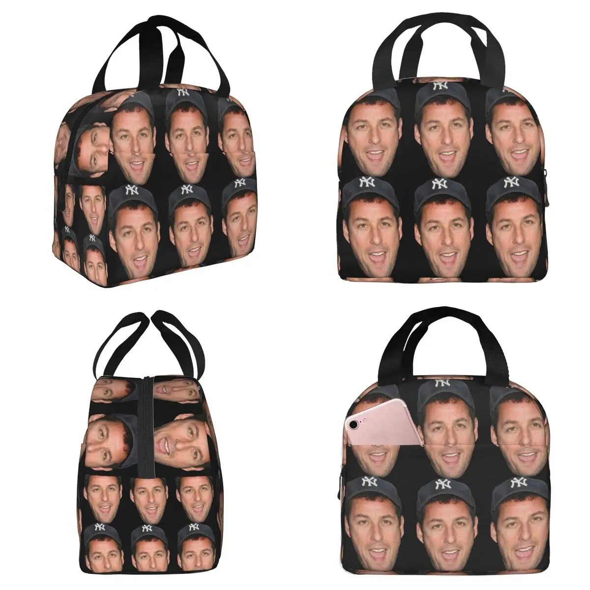 The Face Meme Adam Sandler Smile Amazing Poster Insulated Lunch Bag for Kids School Cooler Thermal Food Box Tote Lunch Boxes