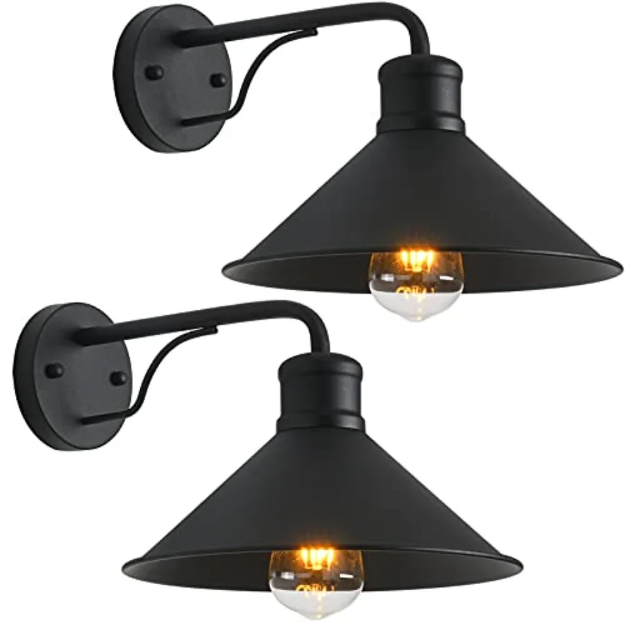 Outdoor Wall Lights Wall Mount for House, Porch Light Fixtures, Matte Black Modern Farmhouse Wall Sconce, Classic Barn Lights O