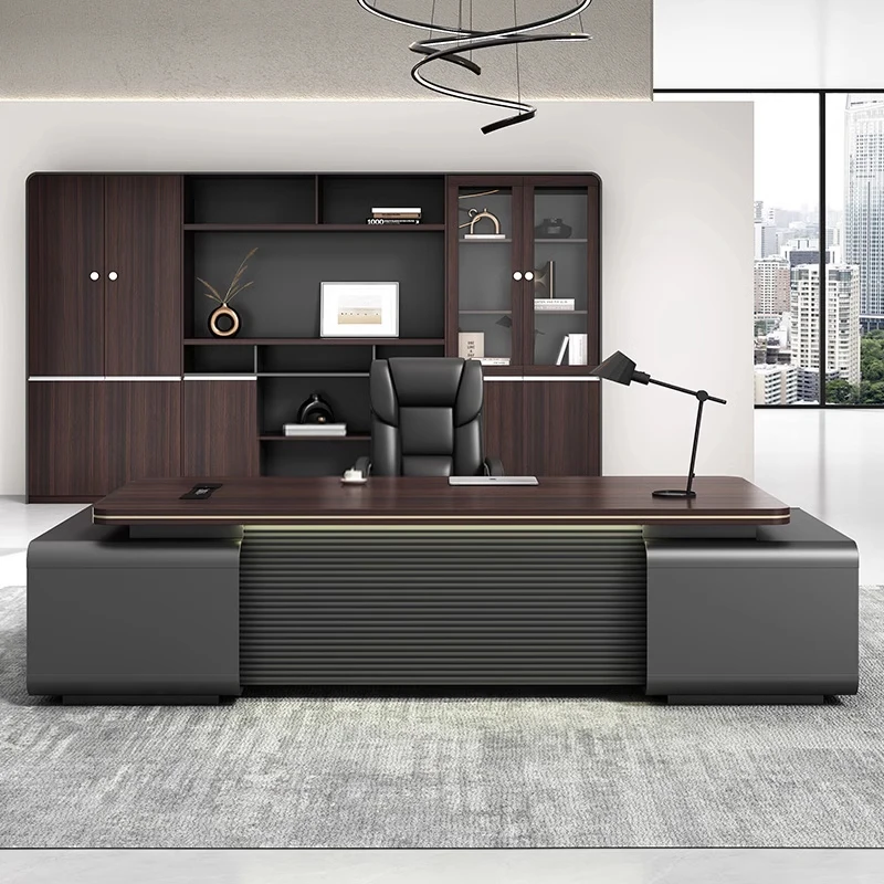 Brown Modern Executive Desk Designer Strong Wood Large Executive Desk Modern Drawers Mesa De Escritorio Office Desk Furniture
