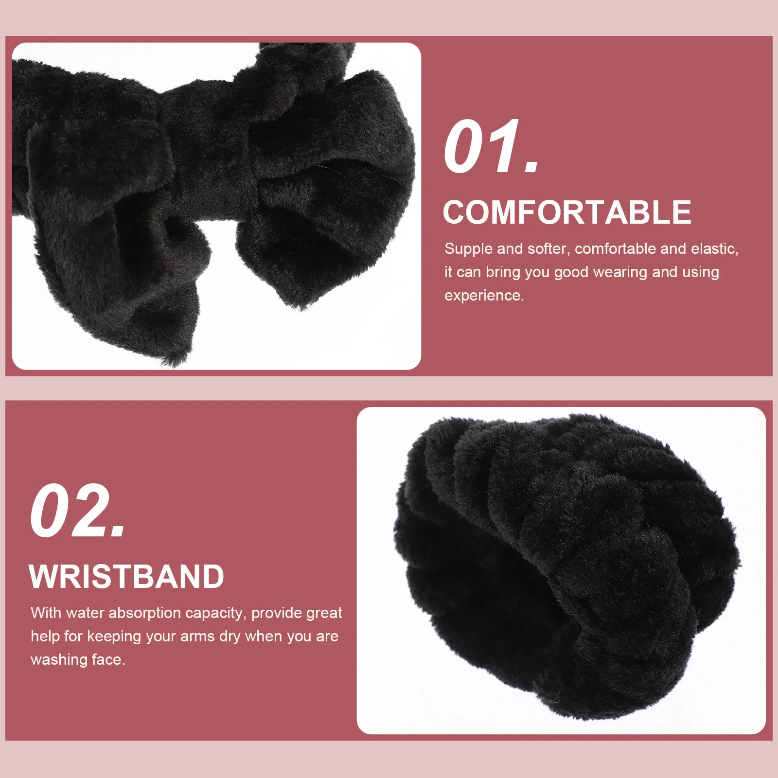 

1Set Bowknot Face Washing Headbands Facial Caring Headbands Elastic Wristbands Kit Makeup Hairbands Wide Supple Cleaning Spa