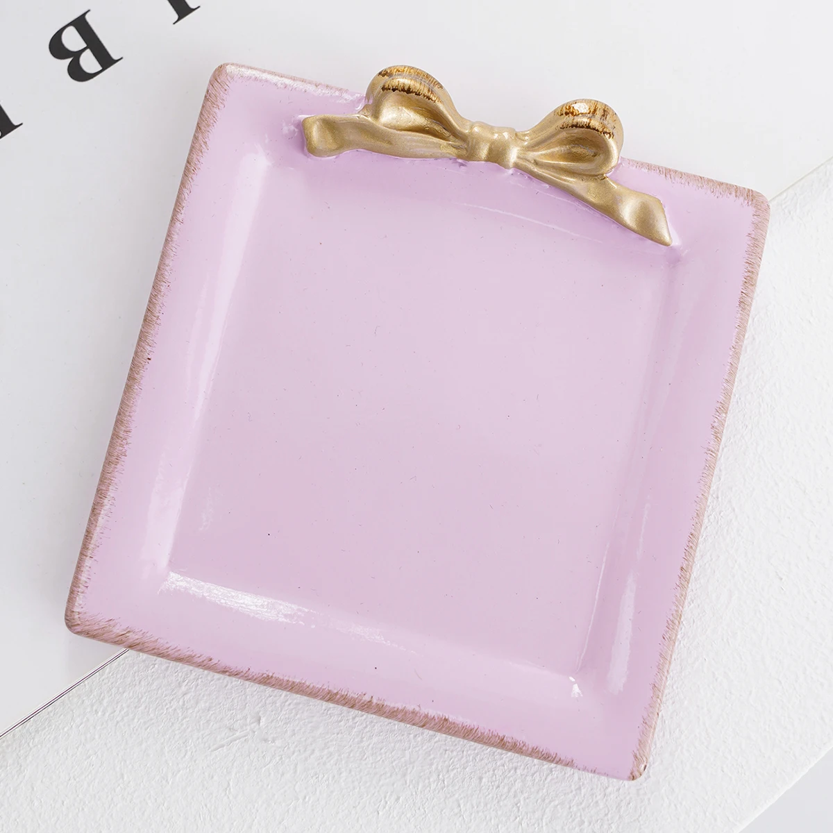 1 unidad, una bandeja morada de material de resina simple con una bandeja cuadrada para decoración del hogar en forma de arco, adecuada para decoración del hogar interior