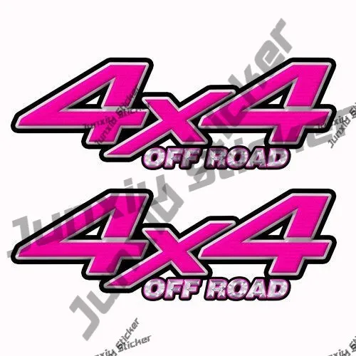 

2 Pieces 4x4 Off Road Decals Pink Black Border Truck Accessories Auto Accessories for The Car Sun Protector SUV Fine Decal