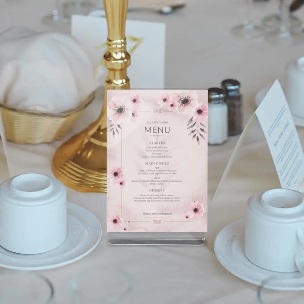 4pcs T shaped Display Rack QR Code St Double sided Advertising Price Table Sign G807 9 12.8 Acrylic Sign Holder