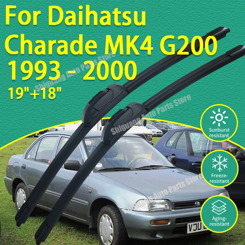 Limpiaparabrisas delanteros con revestimiento de silicona para Daihatsu Charade MK4 G200, sedán, hatchback, 1993 - 2000, accesorios para parabrisas de coche