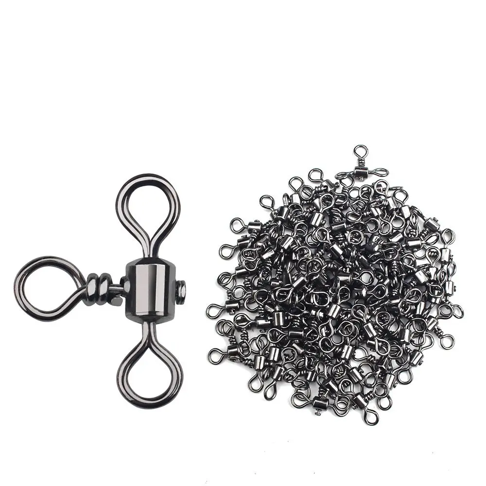 20Pcs/Pack 3 Way Connector Cross Line Bearing Swivel T-shape Fishing Swivels Splitter Trident Srolling Bearing Barrel