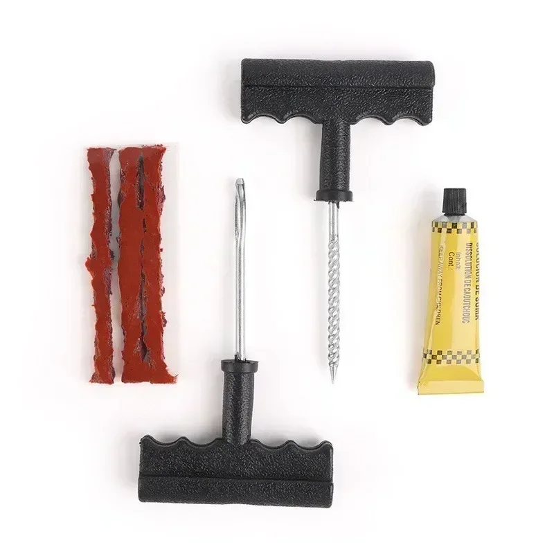 Car Tire Repair Tool Tire Repair Kit Studding Tool Set Auto Bike Tubeless Tire Tyre Puncture Plug Garage Tools with Rubber Strip