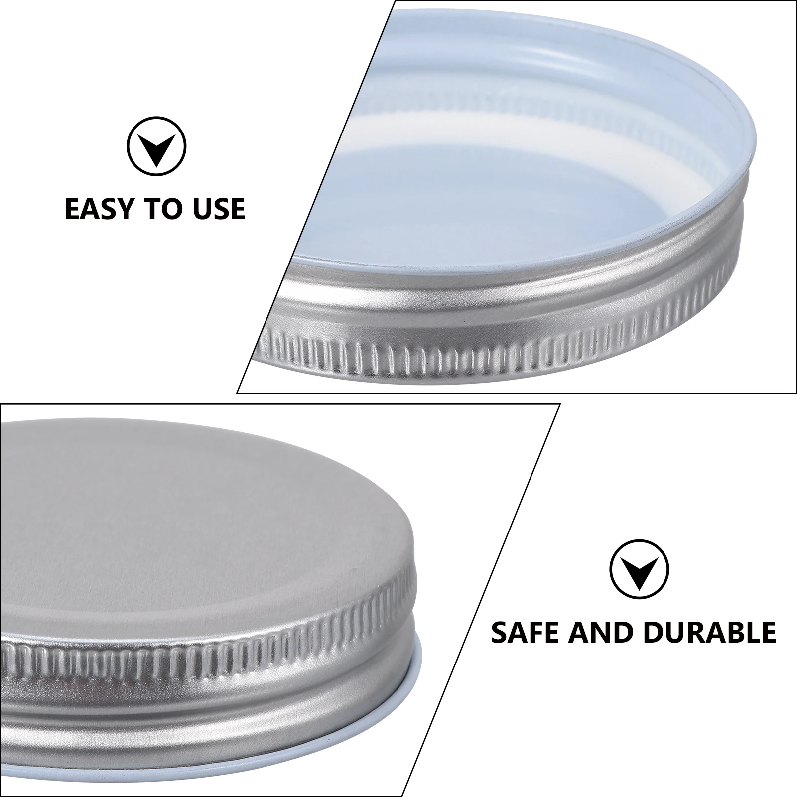 

16pcs Tinplate Lid Airtight Leak Proof Food Storage Wide Mouth Jar Covers Silver Color Mason Jar Kitchen Accessories