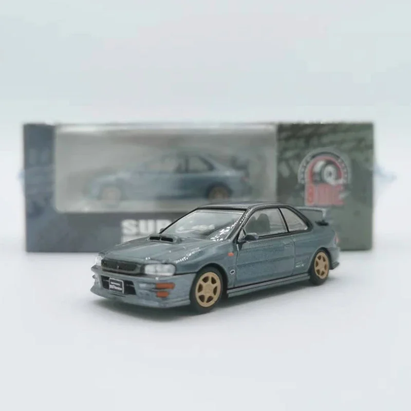 سبيكة نموذج مصبوب سيارة ، سيارة Impreza WRX نوع R 3 ، 4-6 ، ملحقات دولفين رمادي ، 1:64