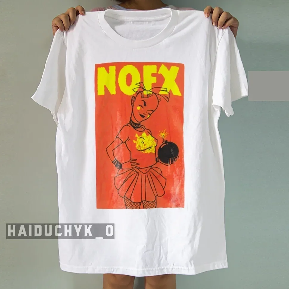 Белая футболка унисекс NOFX в стиле панк-рок и хардкор, размеры S-5XL