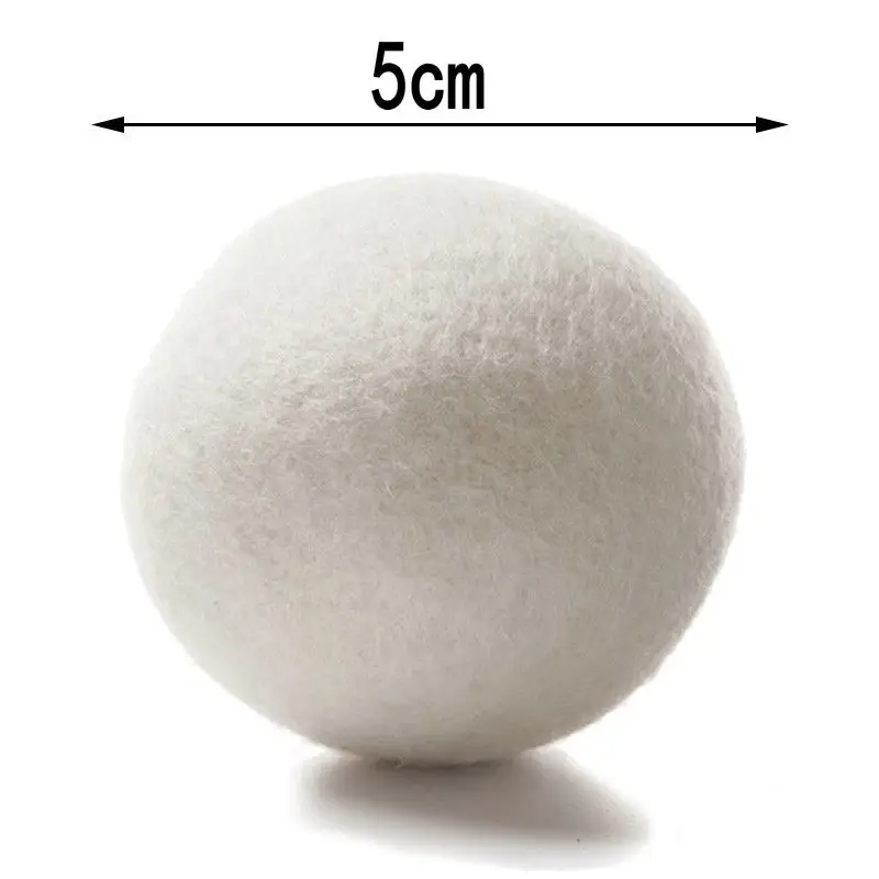 New 6Pcs Wool Dryer Balls Laundry Balls Reusable Natural Organic Laundry Fabric Softener Ball 5cm Home Washing Balls Wool Dryer