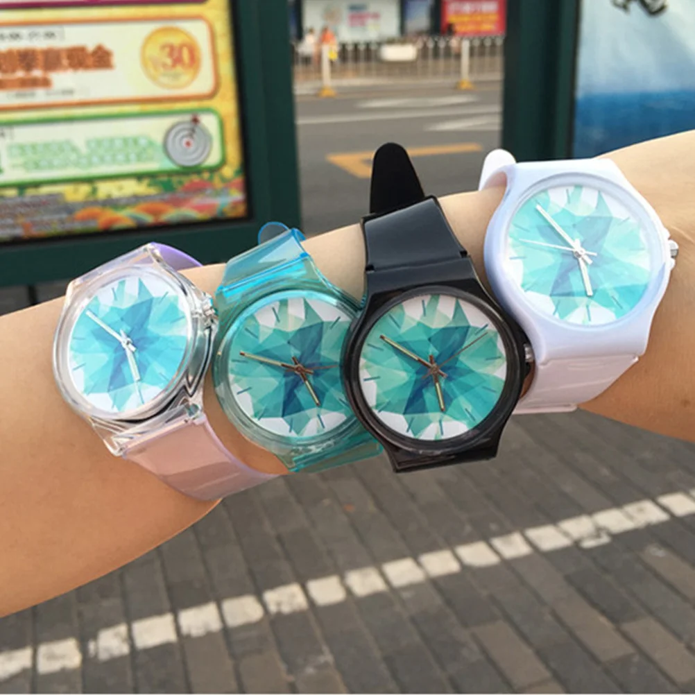 1pc Transparent Jelly Watch For Stylish Quartz Student Wristwatch Casual Fresh Simple Chic Practical Timepiece