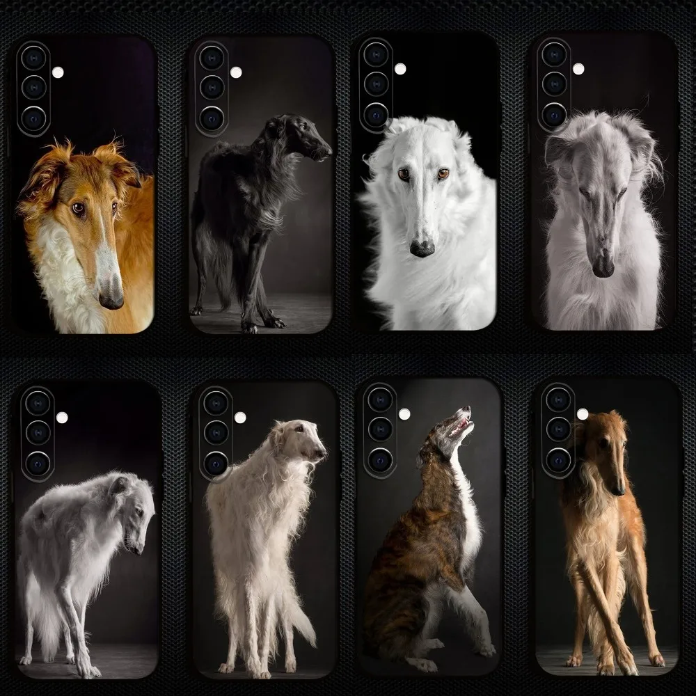 

Borzoi Wolfhound Dog Phone Case For Samsung Galaxy A73/A72/A71/A70/A53/A52/A51/Others Soft Black Shell