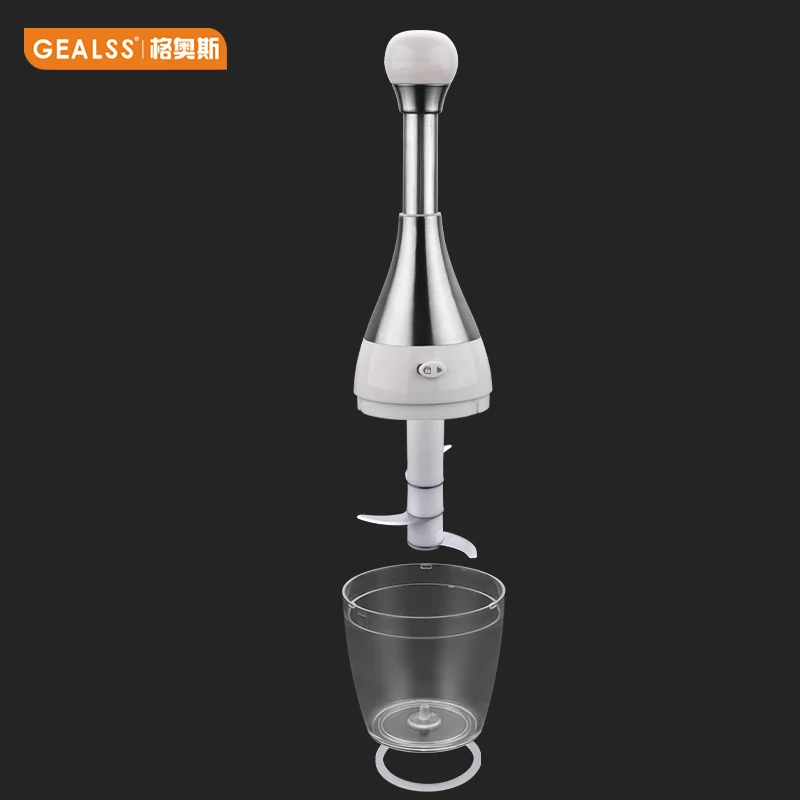 Heavy  3-in-1 Manual Food Chopper & Meat Grinder Commercial Grade Stainless Steel Blades ABS/Silicone Body Gealss GS-K0390