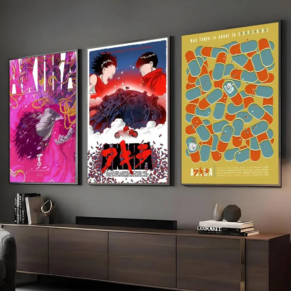 Akira Pop HD H-High Quality Retro Poster Poster HD Self Adhesive Waterproof Wall Art Ideal For Home Office Dorm Bedroom Great Gi