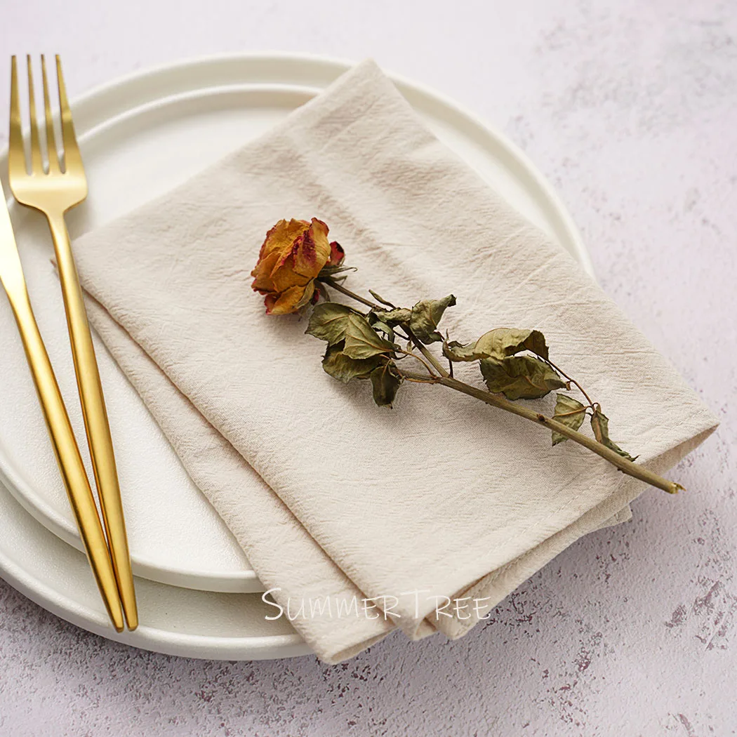 Салфетки 40x40 см, однотонные стираные хлопковые классические чайные полотенца, обеденные коврики, винтажные коврики для кухни, ужина, Рождества, свадьбы, декор