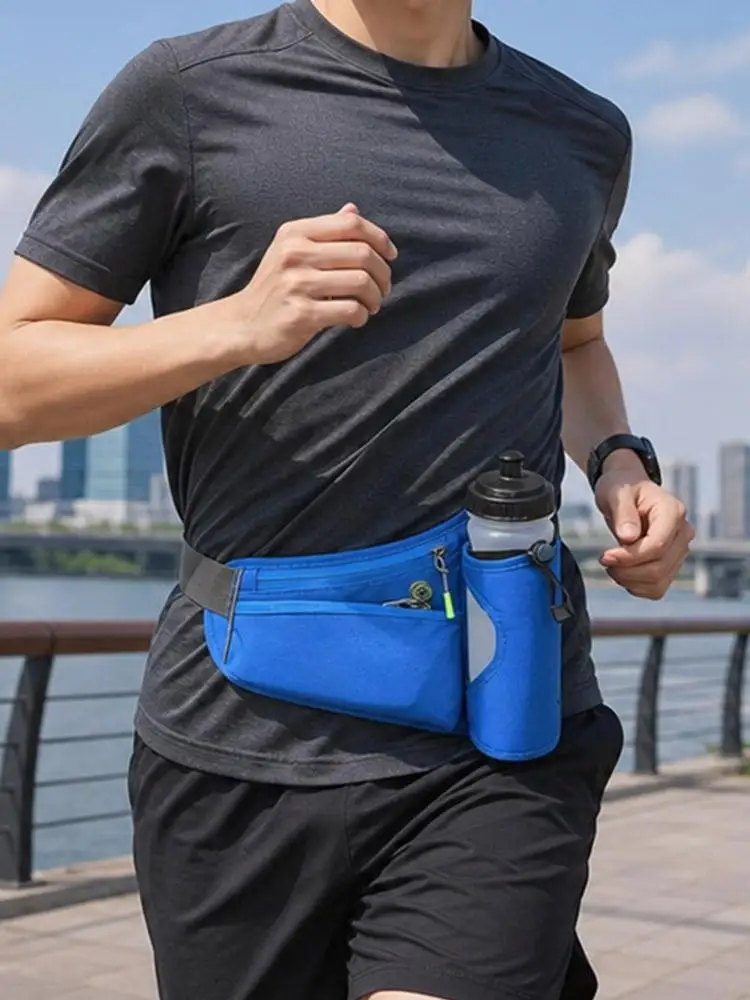AliExpress NONE Adjustable Sports Fanny Pack with Water Bottle Holder Multifunctional Outdoor Running Waist Bag for Hiking Cycling Fitness