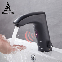 Black Bathroom Faucet Electric Automatic Sensor Mixer Touchless Kitchen Sink Basin Battery Power Hot And Cold Water Taps 8024SN