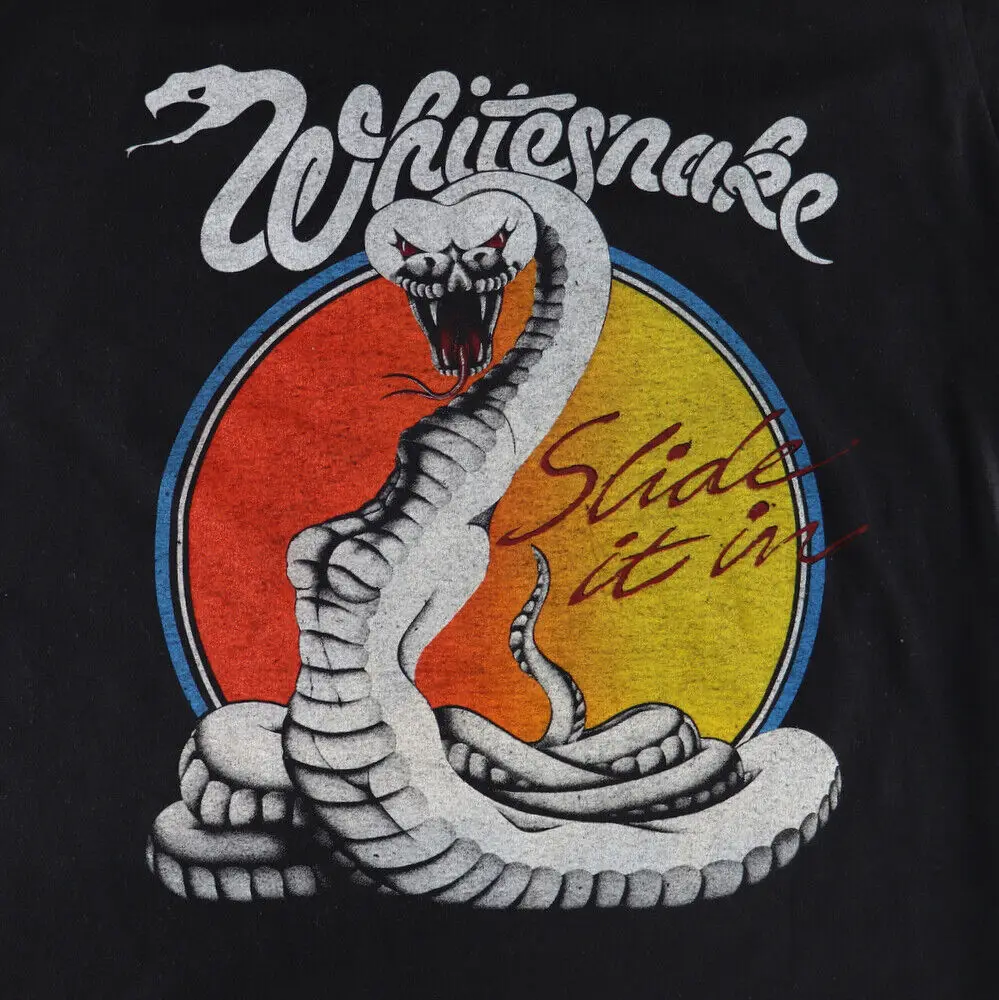 1984 Whitesnake Slide It Euro Tour Black T Shirt S 23XL AA937